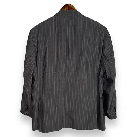 Samuelsohn Gable Gray Striped Super 130s Suit Size 44R